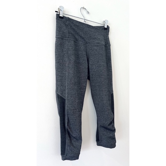 🌈 Lululemon Gear Up Crop (17") Gray w/ Mesh & Reflective Piping ⭐️ EUC - Picture 10 of 16